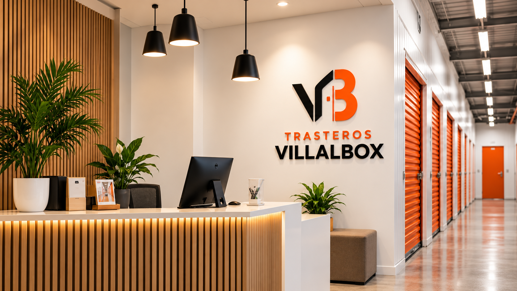 Recepción moderna de trasteros Villalbox