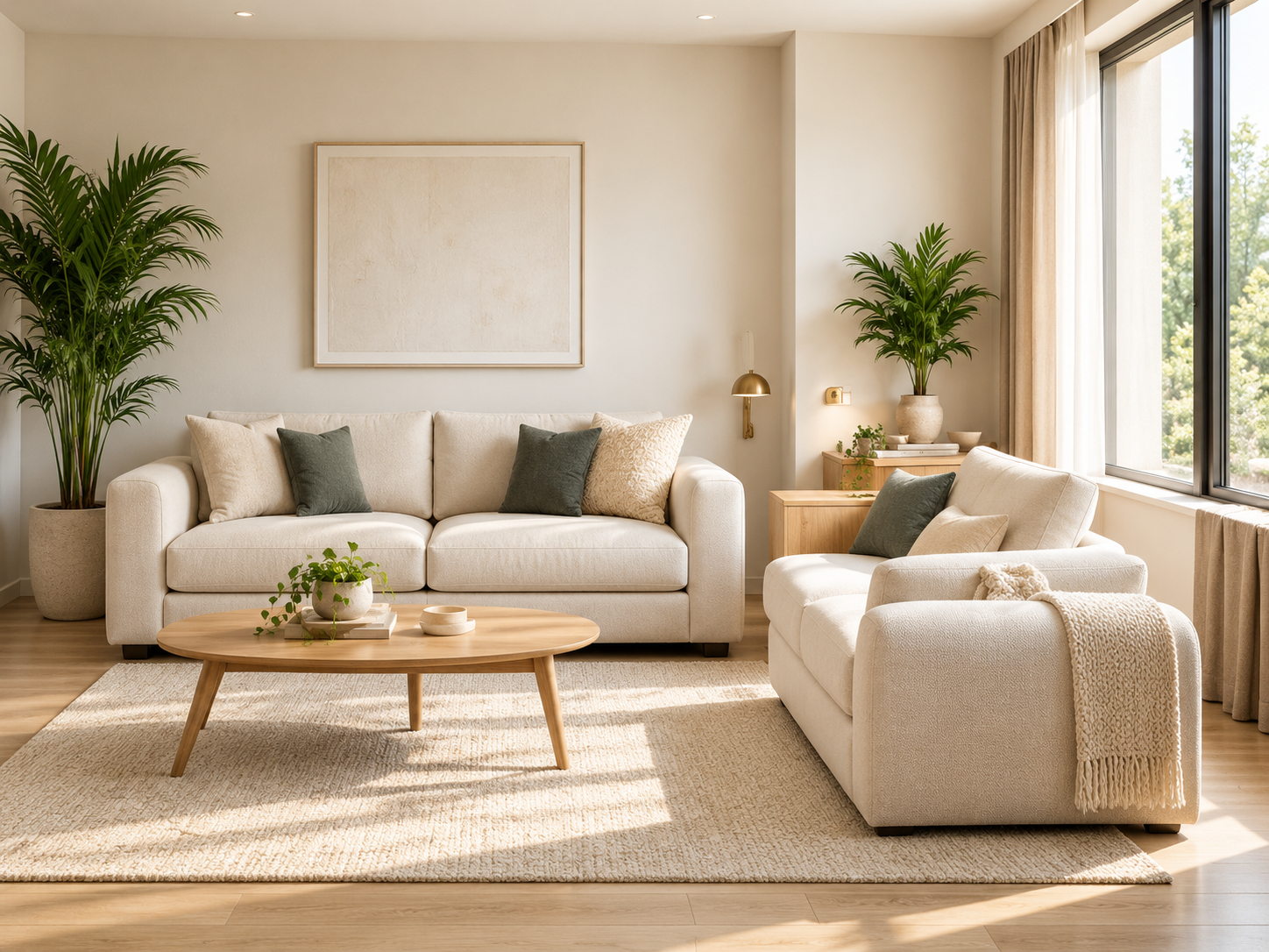 Salón escandinavo bañado de luz